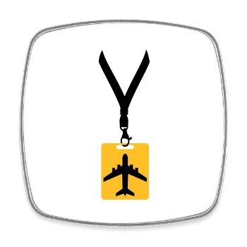 badge ligne avion avion mouche pilote vol voyage j - Magnet carré - blanc - Devant