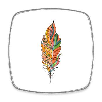 Feather - Square fridge magnet - white - Front