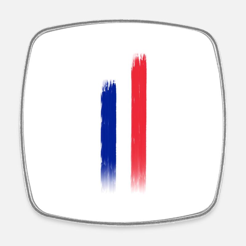 drapeau Français - Magnet carré - blanc