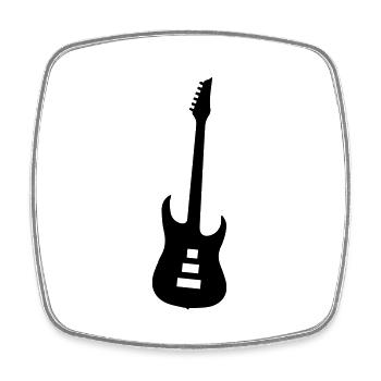 Gitarre Symbol - Viereckiger Kühlschrankmagnet - Weiß - Vorne