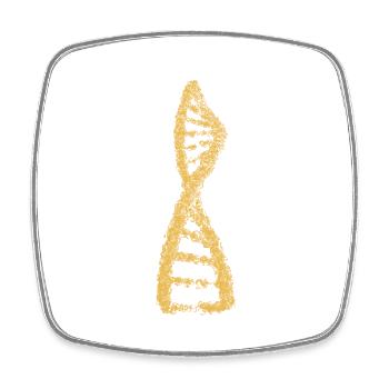 Science Biology art DNA Genetics Motif - Square fridge magnet - white - Front