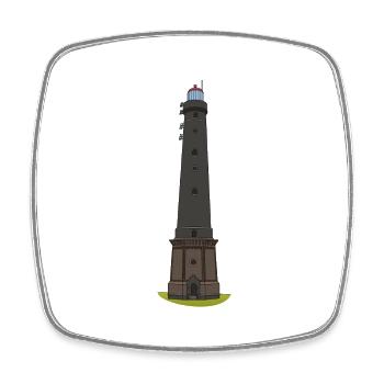 Leuchtturm Borkum - Viereckiger Kühlschrankmagnet - Weiß - Vorne