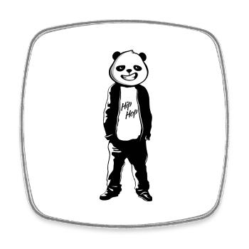 HipHop Battlerap-Panda Freestyle Rap Music - Magnet carré - blanc - Devant