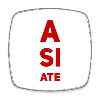 A SI ATE. Wonderful NEW Design by Maximum Design!! - Viereckiger Kühlschrankmagnet - Weiß - Vorne