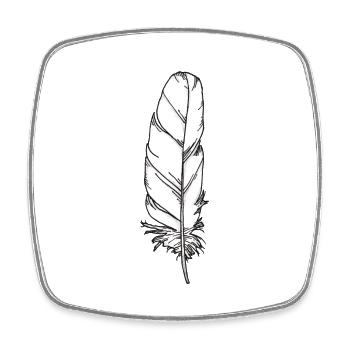 Pen white hand-drawn - Square fridge magnet - white - Front