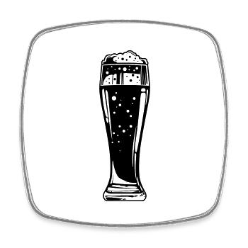 Beer - Square fridge magnet - white - Front