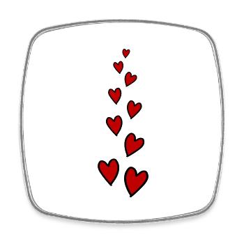 Herzen Love Symbol - Viereckiger Kühlschrankmagnet - Weiß - Vorne