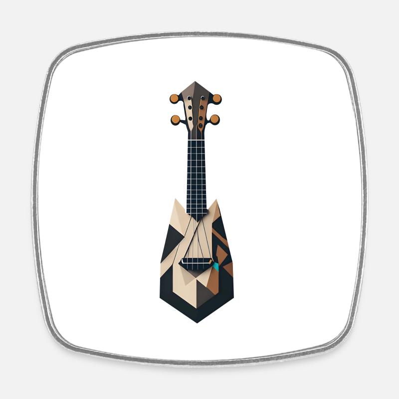 Abstract Ukulele - Square fridge magnet - white