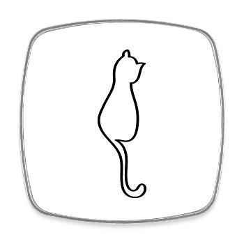 Cat - Square fridge magnet - white - Front