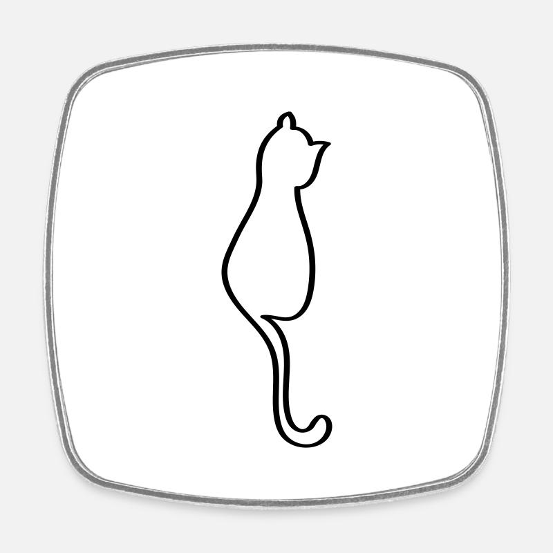 Cat - Square fridge magnet - white
