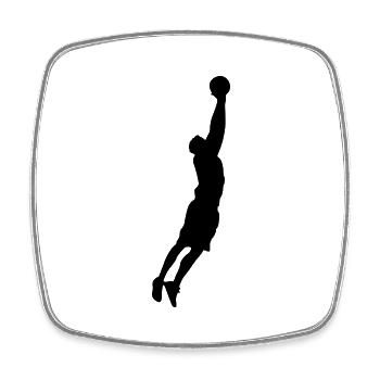 Basketball Silhouette - Square fridge magnet - white - Front