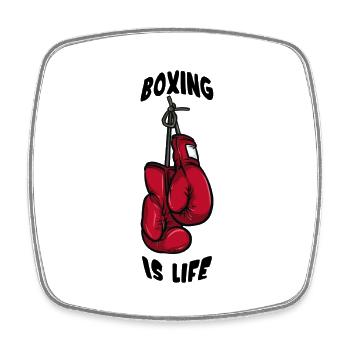Boxing is life - Viereckiger Kühlschrankmagnet - Weiß - Vorne