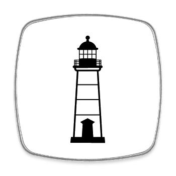 Lighthouse - Square fridge magnet - white - Front