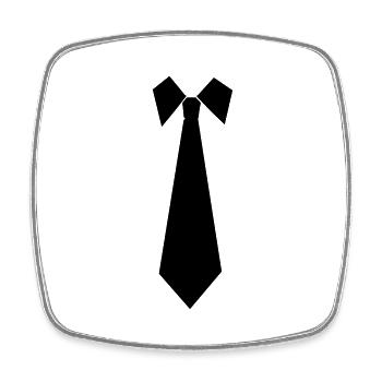 Tie - Square fridge magnet - white - Front