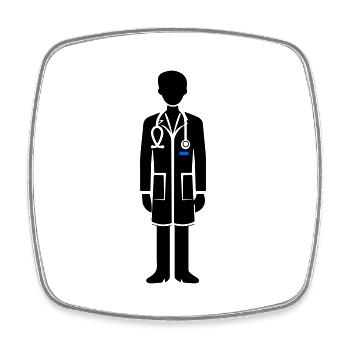 Doktor Symbol - Viereckiger Kühlschrankmagnet - Weiß - Vorne