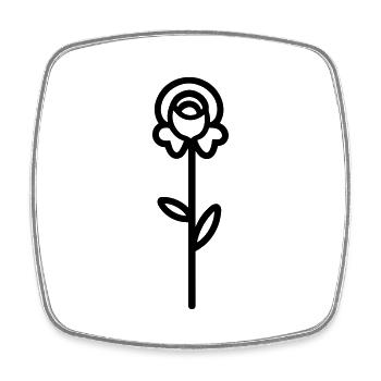 Rosa Blume - Viereckiger Kühlschrankmagnet - Weiß - Vorne