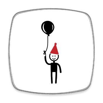 Geburtstag Ballon Geburtstagskind - Viereckiger Kühlschrankmagnet - Weiß - Vorne