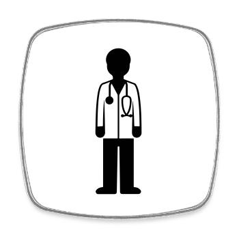 Doktor Arzt - Viereckiger Kühlschrankmagnet - Weiß - Vorne