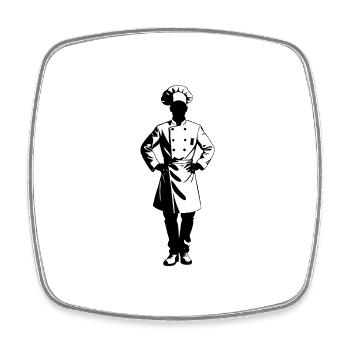 Chef Koch - Hobby / Job Sticker - Viereckiger Kühlschrankmagnet - Weiß - Vorne