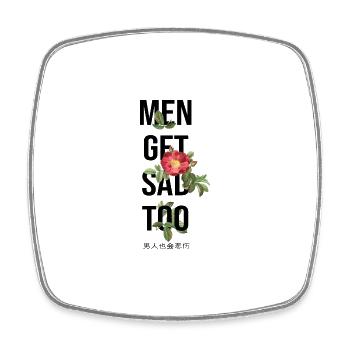 japanese style Men get sad too - Viereckiger Kühlschrankmagnet - Weiß - Vorne