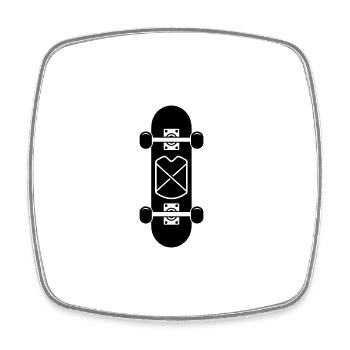 Skateboard - Viereckiger Kühlschrankmagnet - Weiß - Vorne