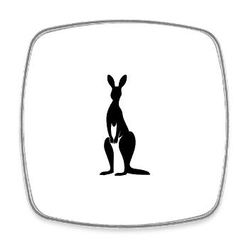 kangaroo - Square fridge magnet - white - Front