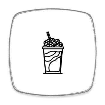 Milchshake - Viereckiger Kühlschrankmagnet - Weiß - Vorne