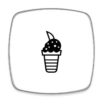 Sundae - Square fridge magnet - white - Front
