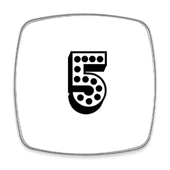 5. 5 JAHRE. 5-JÄHRIGES JUBILÄUM. 5-JÄHRIGES JUBILÄUM. 5. - Viereckiger Kühlschrankmagnet - Weiß - Vorne