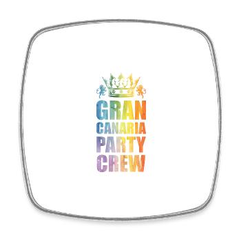 Dicton de l’équipe de fête de Gran Canaria - Magnet carré - blanc - Devant