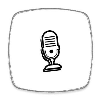 Mikrofon Symbol - Viereckiger Kühlschrankmagnet - Weiß - Vorne