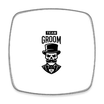 Team Groom Skelett - Viereckiger Kühlschrankmagnet - Weiß - Vorne