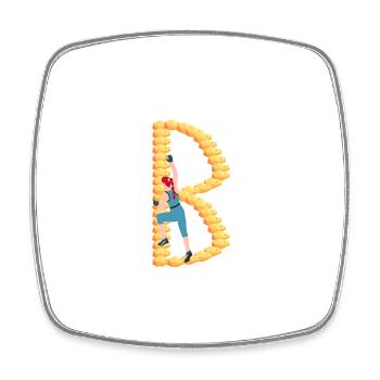 Climbing, Bouldering, Sport Climbing, Climbing Wall, Top - Square fridge magnet - white - Front