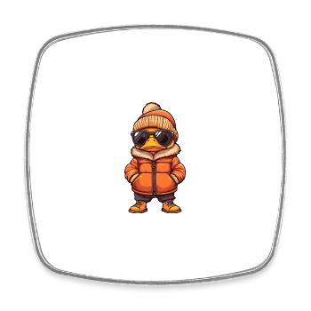 Bande dessinée d’hiver de canard - Magnet carré - blanc - Devant