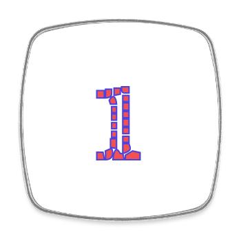 1. 1 AN. 1er ANNIVERSAIRE. ANNIVERSAIRE 1 AN - Magnet carré - blanc - Devant
