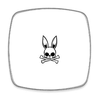 tête de lapin crâne crâne - Magnet carré - blanc - Devant
