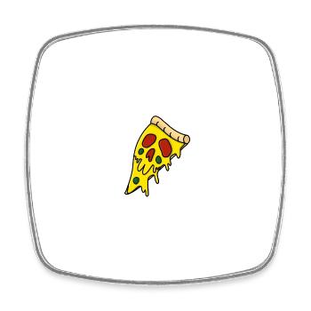 pizza - Square fridge magnet - white - Front