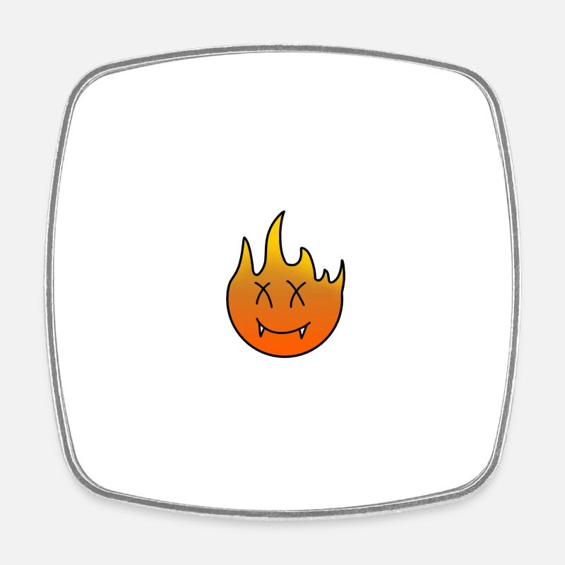 flame - Square fridge magnet - white