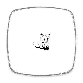 renard mignon comme illustration vectorielle - Magnet carré - blanc - Devant