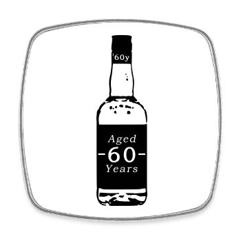 60 Jahre - Whisky - Viereckiger Kühlschrankmagnet - Weiß - Vorne