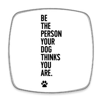 Dog-Person - Viereckiger Kühlschrankmagnet - Weiß - Vorne