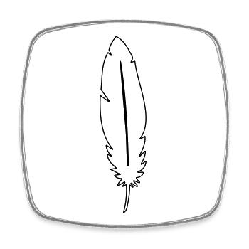 Feder Leichtigkeit Symbol - Viereckiger Kühlschrankmagnet - Weiß - Vorne