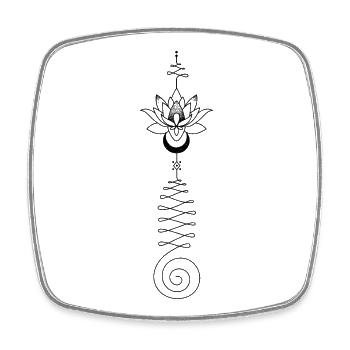 Abstraktes Design mit leuchtenden Farbtönen - Unalome Lotus - Viereckiger Kühlschrankmagnet - Weiß - Vorne