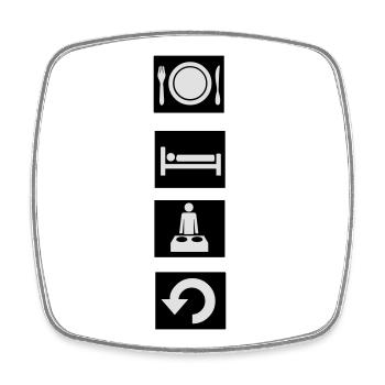 Eat, sleep, rave, repeat. - Square fridge magnet - white - Front