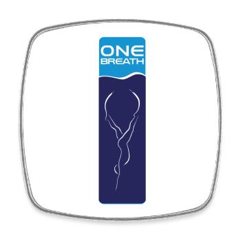 Freediving Emblem ONE Breath - Square fridge magnet - white - Front