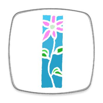 Ornament Blume - Farben Blumen & Natur Design - Viereckiger Kühlschrankmagnet - Weiß - Vorne