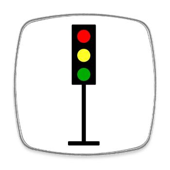 Ampel Design rot gelb grün - Viereckiger Kühlschrankmagnet - Weiß - Vorne