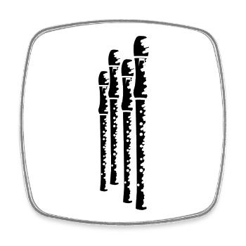 Flutes Sketch - Square fridge magnet - white - Front