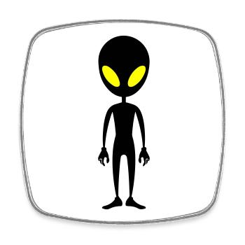 Symbole extraterrestre - Magnet carré - blanc - Devant