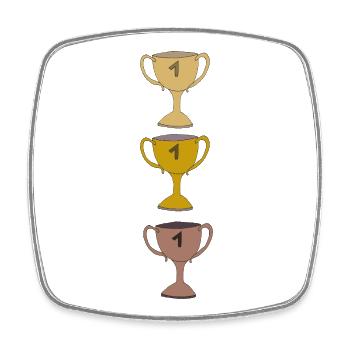Elegant Winner's Cup Illustration - Square fridge magnet - white - Front